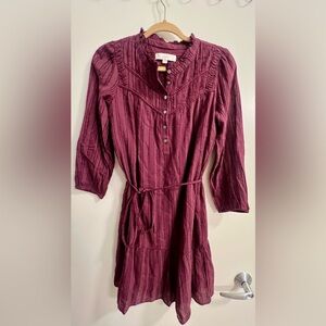 LOFT | Women’s Maroon Checkered Dress